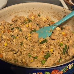 Doubled everything and added some better than bouillon w a lil splash of water to deglaze pan before added the veggies in, tasted great was easy and great leftover!