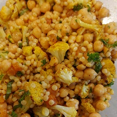 Nice dish. I used much less oil than the recipe called for, I'll definitely make again. I'll add more cauliflower and less chickpeas and couscous next time