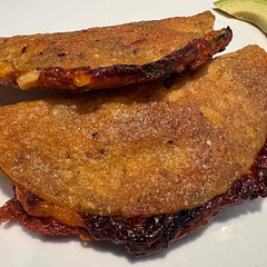 These were really great. So much flavor! Cut the recipe in half and I made baked tacos vs pan fried quesadillas. Will definitely make again.