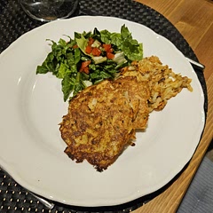 Substituted lettuce instead of red onion in the relish and served it as a mini side salad. Made 7 fritters from ingredients for 2. Easy and delicious!