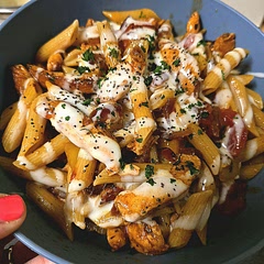 Easy and tasty. Looks beautiful and fancy. I added a little drizzle of melty cheese.