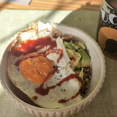 Very good but a bit bland. I added chili vinegar and lemon juice which made it much better! Fried my egg because I don't like poached eggs. 