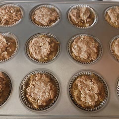 The flavor was really good although I forgot to add the baking powder so they were dense. I also added a crumble that was tasty but unnecessary.