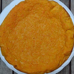 L'ho tenuta quasi un'ora e 15 ma lo stecchino rimaneva umido e la torta infatti è umida ma non penso sia cruda. Penso debba essere così la consistenza. Spero almeno. Abbastanza soddisfatta, ottimo il sapore per nulla banale. Ho messo 70 g zucchero. 