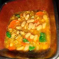 ⭐⭐⭐⭐⭐
I absolutely loved this Hearty Tuscan White Bean Soup! It was so delicious and comforting that I decided to make some freshly baked garlic bread to go with it, along with a glass of wine — and it made the perfect meal.
The recipe suggested blending the soup, but I decided not to because I wanted to keep the texture and appearance closer to the picture. I’m glad I did because I really enjoyed it this way.
This is definitely a recipe I’ll be making again! 🍲🧄🍷