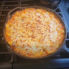 The trick is to broil it top rack for maybe 5 minutes to give it some nice color