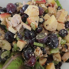 Added chicken and served on a bed of red leaf baby butter lettuce. 