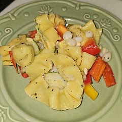 I used a basil parm ravioli instead of bowtie but omg this was delicious 