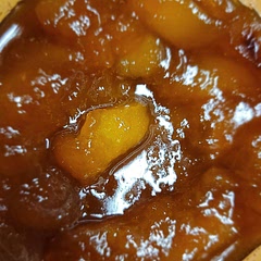 I used a scant cup Demerara style pure cane sugar, almost two mangos, grated ginger from a frozen chunk and juice from one lemon. Turned out delicious — the ginger really adds a special flavour!