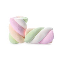 Green and white marshmallows