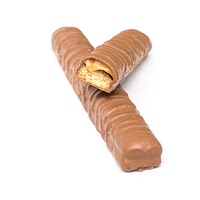 Caramel and biscuit chocolate candy bar