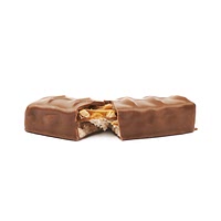 Caramel and nougat filled chocolate candy bar