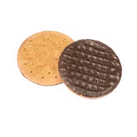 Dark chocolate hob nob biscuit