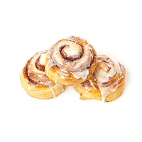 Flaky cinnamon rolls dough with icing