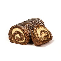 Chocolate and vanilla swiss roll