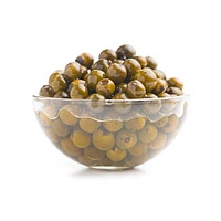 Green peppercorns in brine