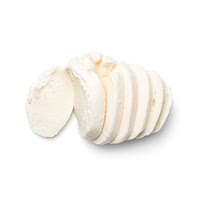 Sliced fresh mozzarella cheese