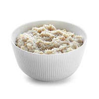 Frozen cooked oat and white rice