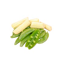 Baby corn and sugar snap peas