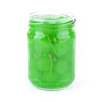 Green cherries in syrup