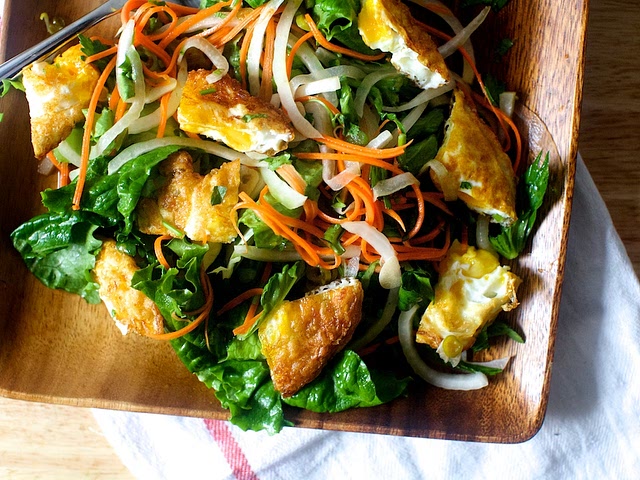 But I’ll cheat and post another one - I never thought of a fried egg in a salad before. I don’t like hard boiled so this changed my mind about eggs in salads! Also I’m part Vietnamese so I love the fish sauce based dressing.