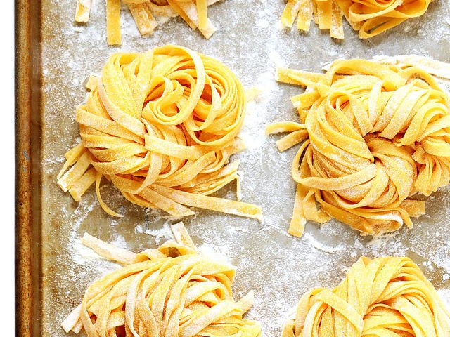 I used this recipe primarily cause of instructions - they are very detailed, so it was easy to follow. And I tweaked ingredients along the way, a friend once told me there is a simple rule to follow: 1 egg per 100g of flour. Simple as that 🙂