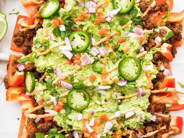 I have to preface this first by saying that I really love nachos. The other day, I found a recipe that substituted the chips for bell peppers! It was super delicious and I was equally shocked and impressed. Even my fiancé  loved it so will be doing this again. 