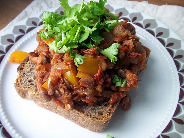my favorite meatless meal is snobby joes, it tastes better than sloppy joes and I find it super easy to make. the texture and taste is similar to sloppy joes, so it is easy for meat lovers to adjust to