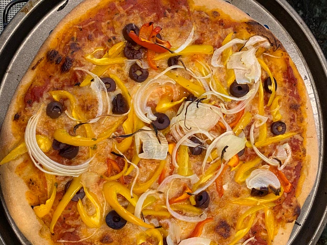 This is a pretty simple dough and there’s whole wheat flour in it so it’s about as healthy a gluten based dough you can get. Really pizza gets unhealthy when you pile on the cheese even plant based cheese has lots of fats usually. If you’re gluten sensitive there’s some grain free options I can give you too. But if you go easy on the fats and processed things pizza can be extremely healthy, delicious and filling. I’ll post along with this a cheese sauce that I love and is very very healthy and has almost no oil in it that makes an amazing Mexican style pizza. But with a basic dough the only limitations to a healthy pizza is your taste buds and imagination!