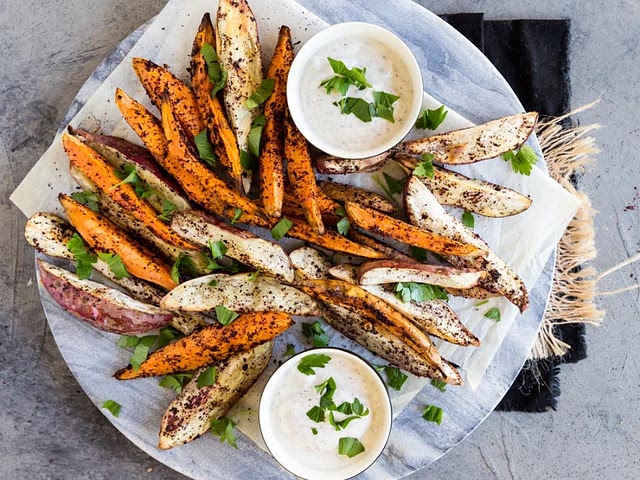 I'm not a fan of sweet potato either :S but I've tried this recipe before and found myself actually enjoying them as a side dish. Works great since there are seasoned and the dressing also takes away a bit of the sweet potato flavor. Also health score is great for this recipe!