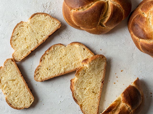We usually make some sweet bread for Easter, similar to this one: