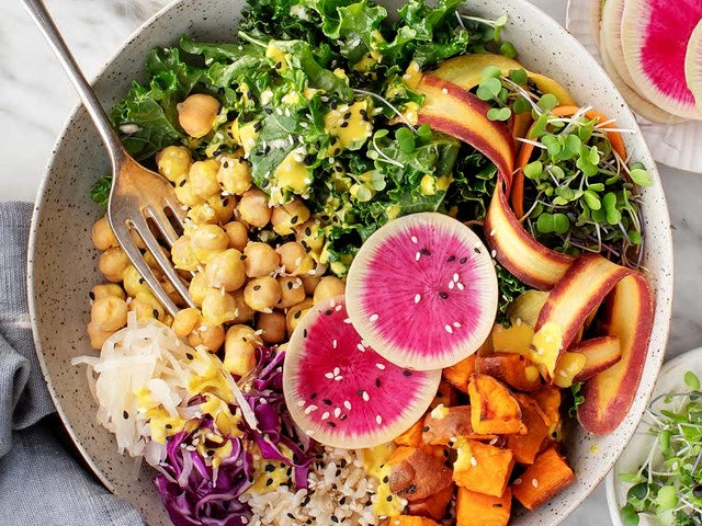 Here is mine! I usually eat pretty light for dinner and buddha bowl is healthy. On top of that, it's pretty easy to make. I sometimes get pasta salad if I want more carb :)