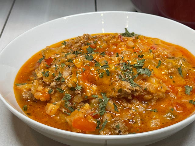 Definitely my One Pot Low Carb Stuffed Bell Pepper Casserole
