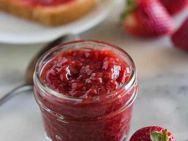 What I love MOST about jams made in the instant pot is the possibility to dump and go. :D You don't need to wait, you just dump all the ingredients and you come back when it beeps. My favourite is strawberry (check recipe) and don't forget to sterilise your jars before you use them. You can use raspberries instead of strawberries or you can mix them, just don't put whole fresh fruit in the instant pot, you should always slice it! 