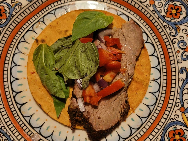 added basil to my tri tip taco!