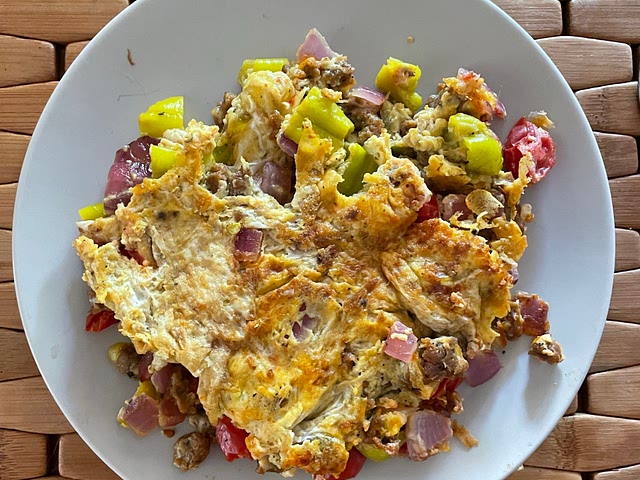 Veggie loaded omelette