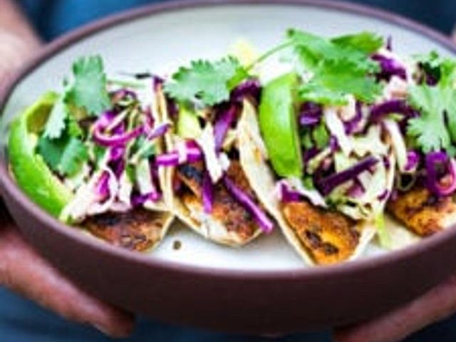 Ok I’m going to cheat and add another one - fish tacos! Super fast to make a spice rub, I’ll sauté it on the pan and if I don’t have cabbage just have some other crunchy green with some lime.