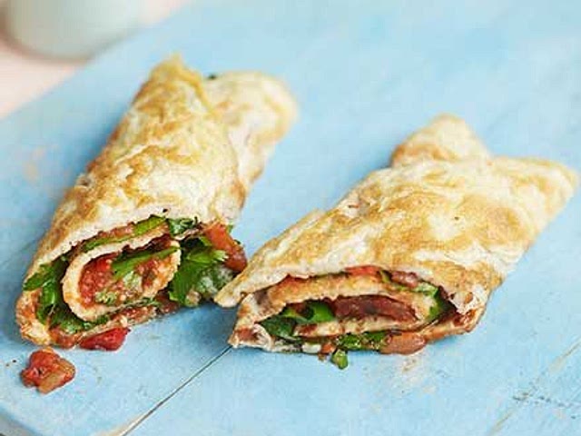 In this situation I go with my favorite Egg roll which is very quick and easy to make. 