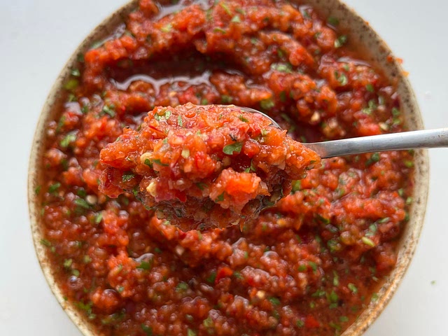 I usually have at home Cholula at its varieties. However I've tried making this homemade salsa and it goes great with appetizers 