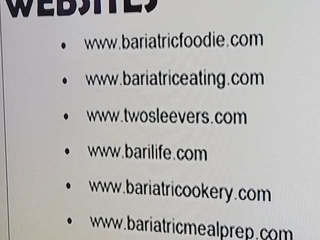 Here is a screenshot I took from a YouTube video with some bariatric recipe sites: