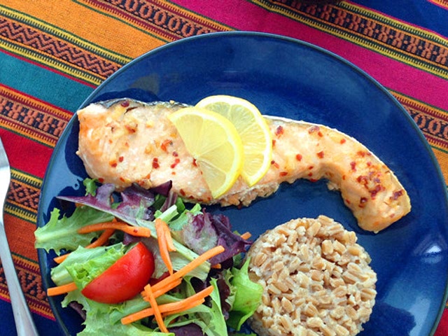 Salmon and French potato salad