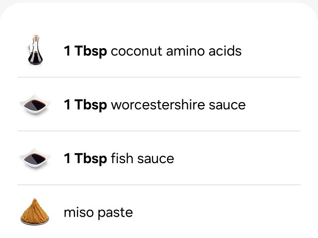 These are the alternatives the recipe recommends.