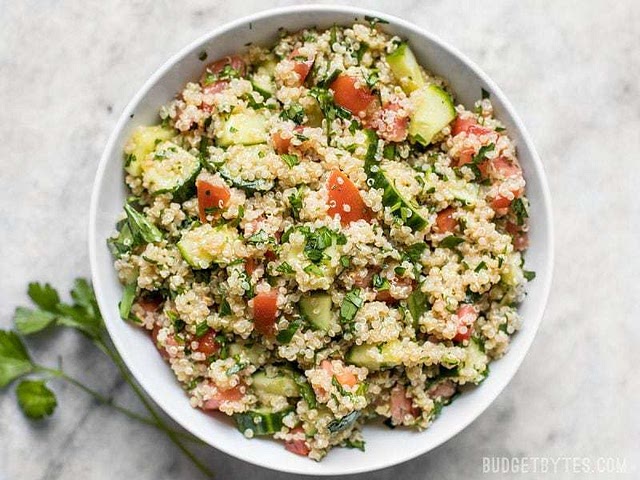 Any kind of salad following the dietary pillars of your diet will be great for on the go. Quinoa is a great grain to add for most things and makes it more pasta salad than leafy salad, for variety!