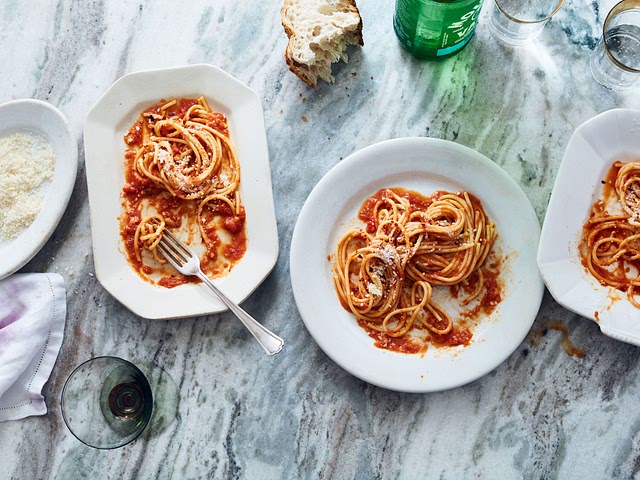 Ahhh! I have one. So I found a recipe for a perfect quick tomato sauce here, and since I'm also a big fan of pasta this one is my go to when I'm stressed out. I just try not to cook way too much pasta because I tend to eat all of it and later my stomach hurts :D
