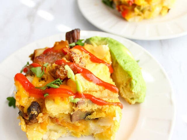 I make this on the weekends then eat it throughout the week. You can put it on a toasted bagel too, or use it as a breakfast burrito filling