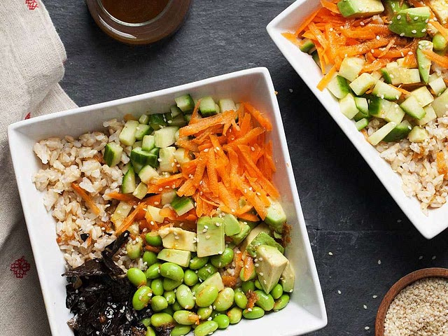 when I made this I had the ingredients in each bowl and we would put what ingredients we wanted on top! if you do make this I would just make enough rice!