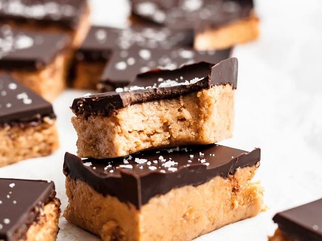 I usually eat nuts, or some trail mix on these occasions. Though I've tried this recipe for protein bars once, and they've turned out great :) 