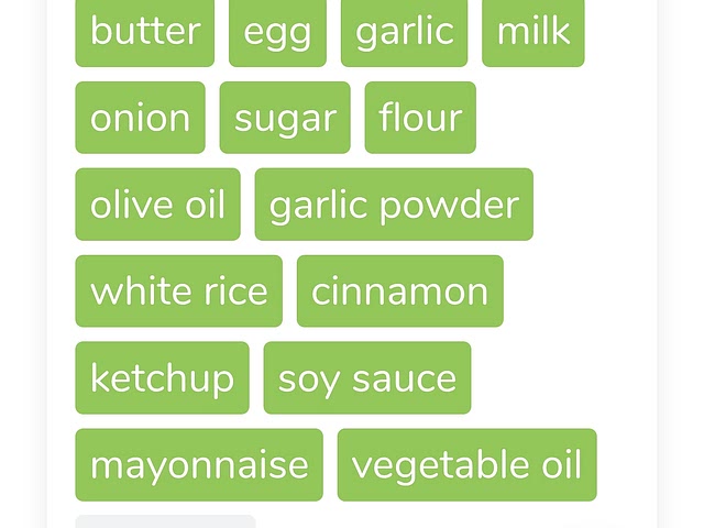This is the ingredients. You can add them by either touching or speaking