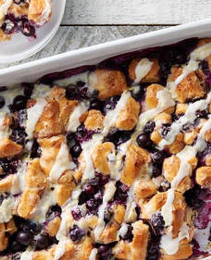 Blueberry-Lemon Cinnamon Roll Breakfast Bake
