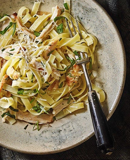 Tarragon and lemon roast chicken tagliatelle